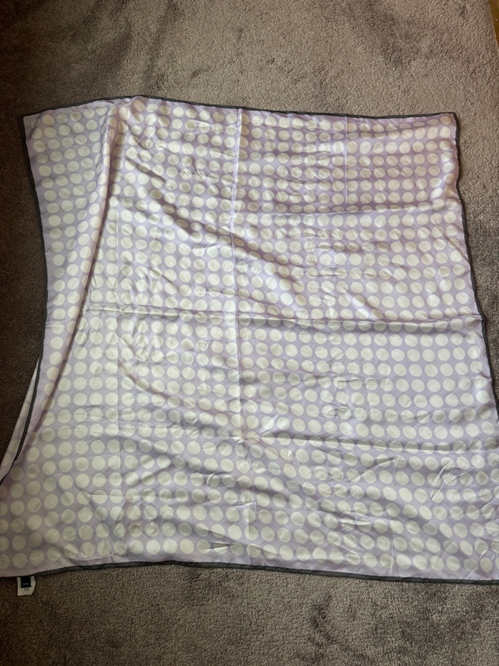 Echo 40” Lavender Polka Dot Square Scarf Wrap Shawl Lightweight Accessory